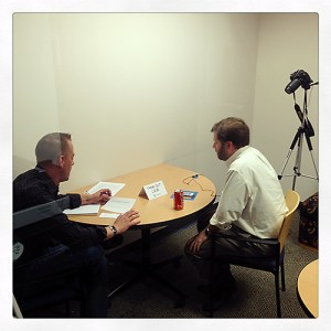 Photo of usability test in progress