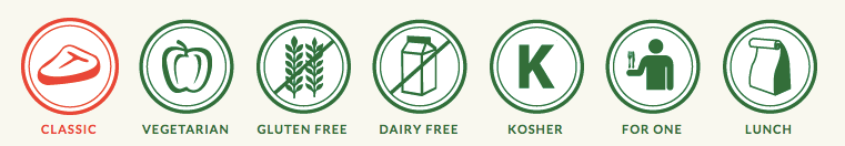 Graphic depicting the cuisine options in the Fresh 20